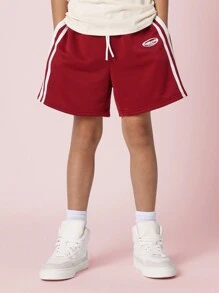 SUMWON California Sports Kids Two-Piece Set Summer Athletic Co-Ord Retro Style Casual T-Shirt Shorts Set Gym Track Practice Training Everyday Active Wear Essential Basic