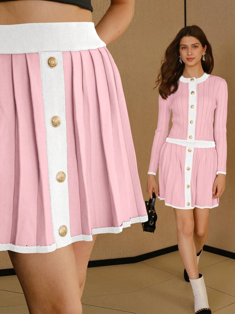 MOTF STUDIO CONTRAST BINDING BEADED SKIRT