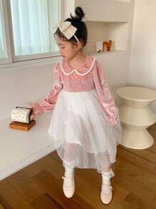 DAZY 秋季女童休闲连衣裙 - 粉色 - 查看 9