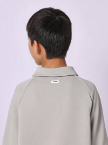 SUMWON Tuta sportiva di lusso per giovani, set in due pezzi con felpa con collo polo con mezza chiusura lampo e pantaloni della tuta, abbigliamento casual sportivo confortevole per la scuola in primavera, autunno e inverno