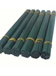 SHEIN 20 件 11.81/15.75 英寸绿色花茎棒 DIY 花卉材料 手工金属丝花茎配件