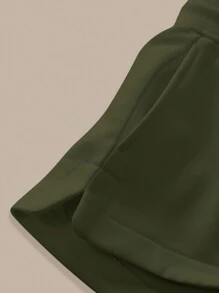 SHEIN BASICS 女式低腰舒适开衩休闲短裤，春夏