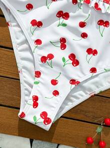 Swim Mod Summer Women's Random Floral Tie Shoulder Bikini Set Set - Multicolor - View 5