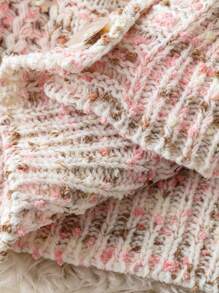 Chiquease Mixed-Yarn Knit Cardigan (Random Yarn Color) Fall Cloth For Women - Pink - View 4