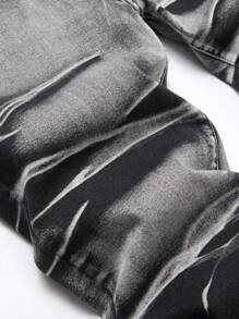 Manfinity LEGND Men's Solid Color Pleated Pocket Casual Versatile Jeans