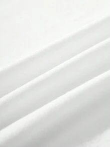 SHEIN Slayr 女士骷髅印花圆领短袖 T 恤、夏季图案 T 恤、万圣节服装 - 白色 - 查看 5