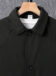 2 pièces/Set Veste de costume et pantalon pour garçon pré-ado, tenue de gentleman, style décontracté. Convient pour l'automne, le printemps et l'hiver. Adapté pour le jeu extérieur, l'école, les sorties et les loisirs. Excellent rapport qualité-prix - Noir - Voir 4