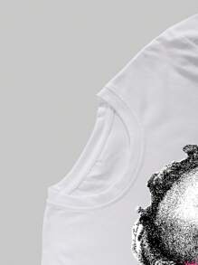 Manfinity LEGND Men's Round Neck Short Sleeve Graphic Print Casual Top Tee, For Daily Wear