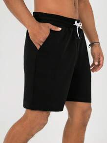 EURMUSE Cotton Men's Drawstring Waist Coconut Tree Print Shorts