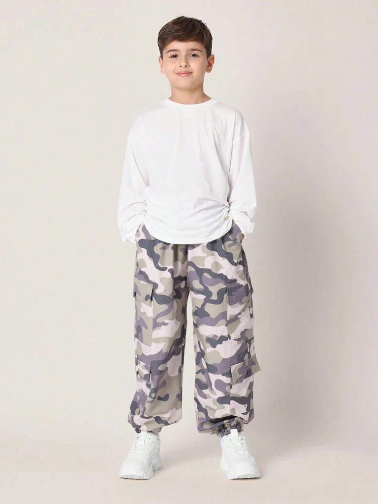 Oversized Streetwear Varsity Print T-Shirt Co-Ords