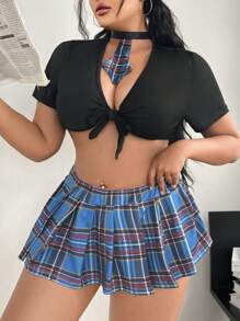 Fantasy Costume Set de 4 piezas de lencería de cosplay para tallas grandes - Multicolor - Ver 3