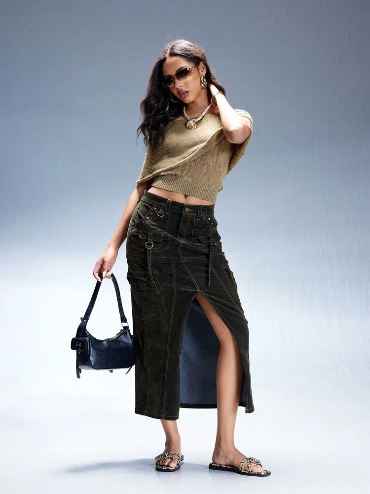 CUCCOO GRLICON Women's Flat Sandals, Y2K Style, Punk Rock, Biker, Cool Girl, Suitable For Halloween, Christmas, Party