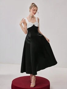 SHEIN Belle 女士华丽礼服，优雅半正式舞会礼服，适合生日、婚礼宾客、毕业返校节 - 黑色 - 查看 7
