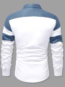 Manfinity Homme Chemise à manches longues à carreaux mixtes (motif à carreaux non assorti) - Bleu gris - Voir 2