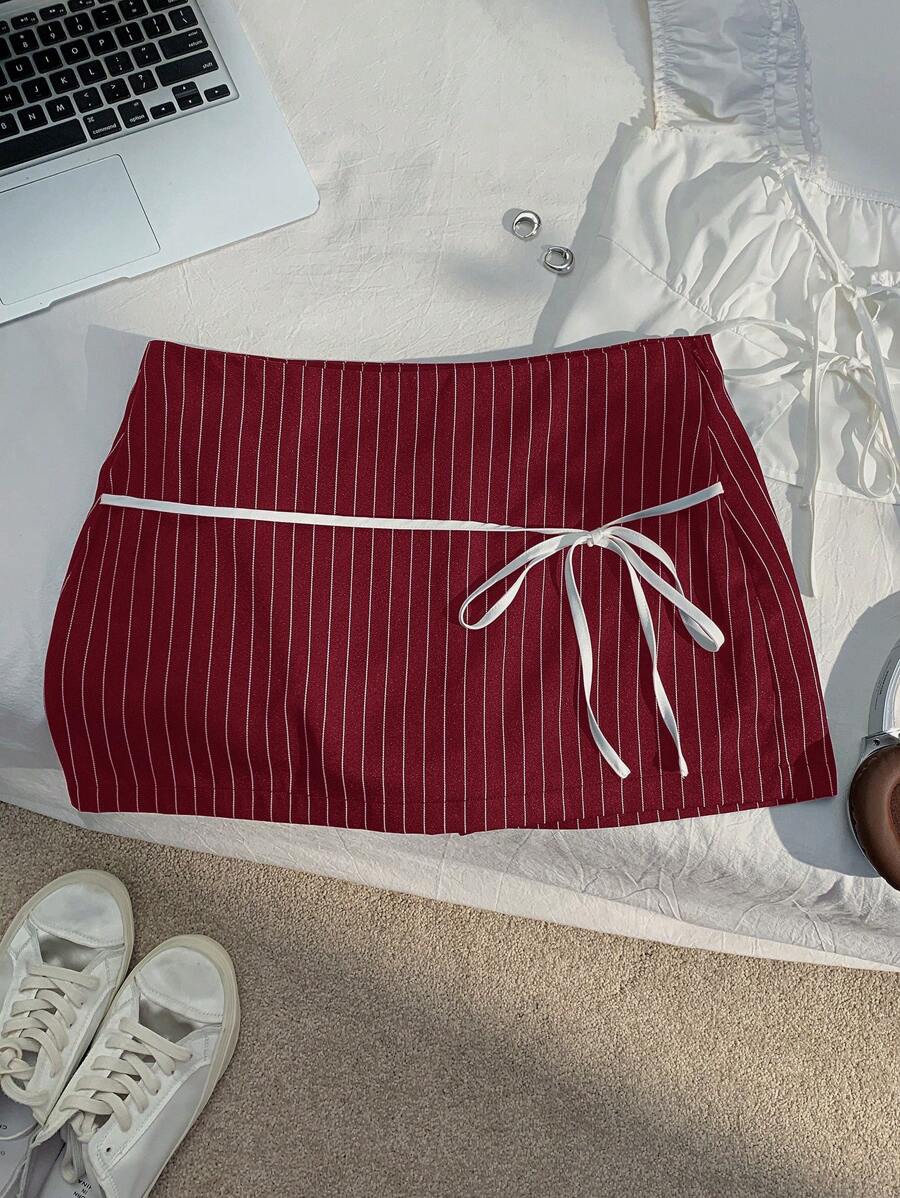 Comfortcana 秋季系腰短打底裤连裙 - 酒紅色 - 查看 1