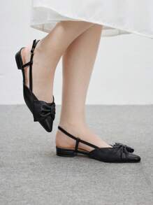 CUCCOO BIZCHIC Chaussures plates décontracté avec décoration en nœud de couleur unie pour femmes