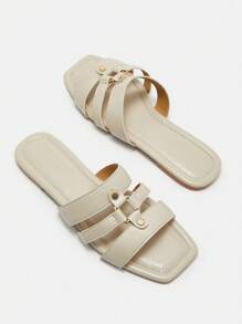 CUCCOO BIZCHIC Women's Apricot Flat Slippers, Minimalist Fashion, Casual For Daily Wear And Vacation Spring Shoes Spring Break Easter - Apricot - View 5