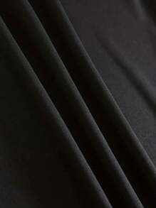 Manfinity Dauomo Men Solid Color Hooded Short Sleeve Drawstring Casual T-Shirt For Summer - Black - View 5