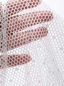 DAZY Women's Vacation Beach Sheer Mesh Slip Skirt Cover Up Prom Skirt - White - View 3