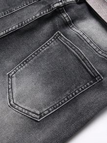 Manfinity Homme Jeans de mezclilla con botones delanteros y bolsillo, uso casual diario para hombres