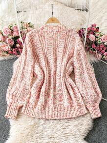 SHEIN Unity Cardigan mezclado (color de hilo aleatorio) - Naranja - Ver 2