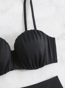Swim Lushoire Springbreak Solid Push-Up Underwire Two-Piece Bikini Swimwear For Women