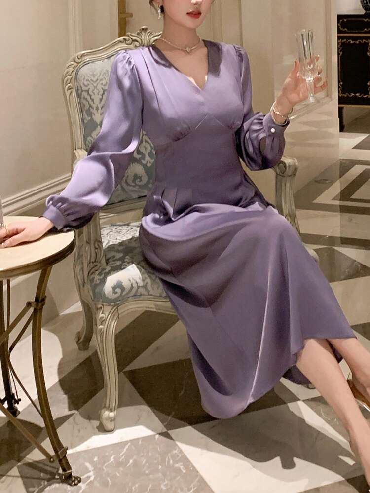 Women's Mid-Length Party Dress, Suitable For Spring/Fall, Valentine's Day,Dress For Wedding Long Sleeve Dress Maxi Dress