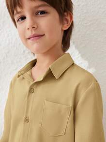 Blossori 男童时尚休闲百搭上衣 - 芥末黃 - 查看 10