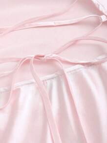 Sweetra Women's Satin Cross Back Strap Cami Swing Dress