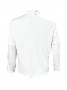 INAWLY 女式春季休闲不对称 T 恤，带人物印花和立领图案 T 恤女式上衣 - 白色 - 查看 2