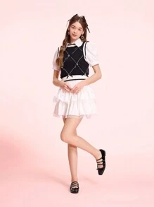 CUCCOO DOLLMOD Sepatu Flat Wanita Modis Serbaguna Warna Polos dengan Hiasan Pita dan Ujung Persegi untuk Musim Semi, Liburan Musim Semi, dan Paskah. - Hitam - View 10