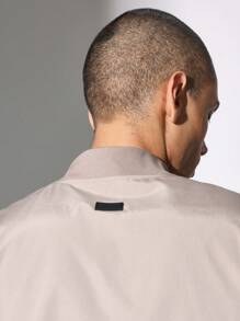 SUMWON Classic Lightweight Bomber Jacket All Season Baseball Style Zip Up Athletic Varsity Outerwear Ribbed Trim Casual Streetwear Essential - Khaki - View 7