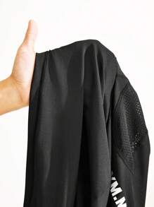 Easithlete 女士运动连帽衫，带透气网眼布、拇指孔、V 领、瑜伽、跑步、健身、户外休闲修身长袖运动衫 - 黑色 - 查看 7