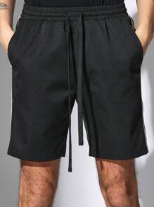 SUMWON Athletic Slim Fit Jogger Shorts With Side Stripe Detail, Drawstring Waistband, Performance Training Running Workout Gym Shorts With Pockets, Summer Sportwear