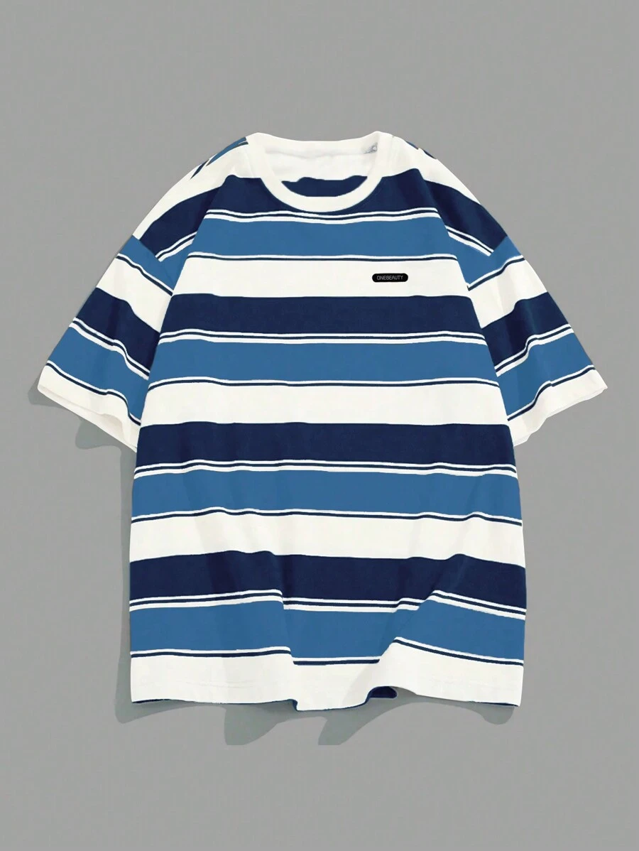 Manfinity Dauomo 男士休闲宽松条纹短袖T恤