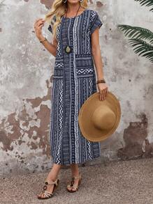 EMERY ROSE Women Casual Long Dress - Navy Blue - View 3