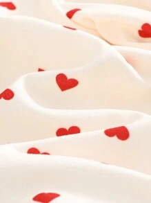 Cozy Pixies Young Girl Ditsy Floral Bow Decor Round Neck Ruffle Hem Waist Fitted Long Sleeve Dress