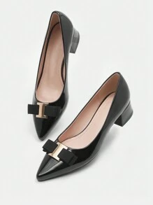 CUCCOO BIZCHIC Black Chunky Heel Backless High Heels For Women, Office/Commuting Wear Spring Shoes Spring Break Easter For Christmas Spring Shoes - Black - View 9