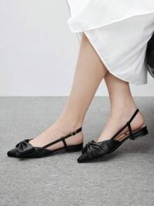 CUCCOO BIZCHIC Chaussures plates décontracté avec décoration en nœud de couleur unie pour femmes