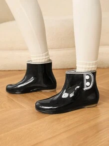 Cuccoo Women Ribbon Design Rain Boots For Rainy Season Outdoor Wear - Black - View 2