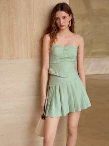 MOTF PREMIUM Top Tubular com Zíper e Estrutura - Verde - Visão 1