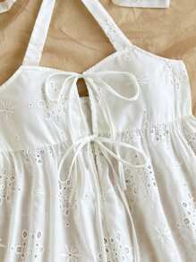 Soleia 女士全新细肩带系带吊带背心，夏季吊带衬衫 - 白色 - 查看 5