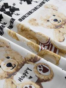 Manfinity Men's Bear Print Long Sleeve & Pants Pajama Set