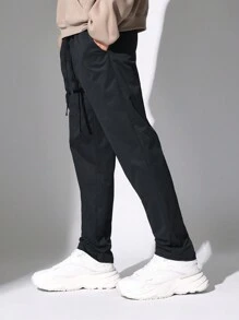 SUMWON 运动慢跑运动裤修身健身训练裤带抽绳弹性踝部运动服运动休闲裤2024秋冬