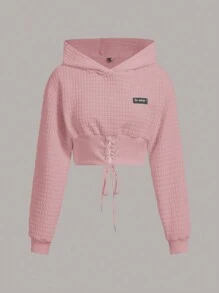 Comfortcana 女士加大码长袖抽绳连帽休闲运动衫