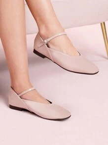 CUCCOO DOLLMOD Bailarinas de punta redonda con correa, cómodas y casuales mocasines tipo slip-on para mujer con vibra navideña y de Año Nuevo para otoño e invierno
