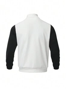 Gym Rark Chaqueta deportiva con cremallera de dos tonos y gráfico de letras para hombres - Blanco - Ver 2