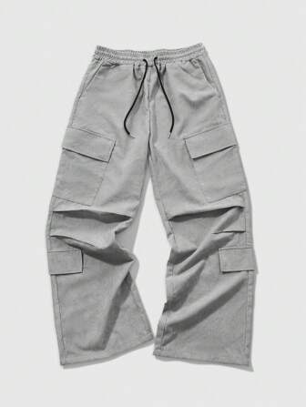 Street Life Men's Corduroy Cargo Paratrooper Pants