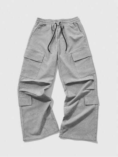 Street Life Pantalon de parachutiste cargo en velours côtelé pour hommes