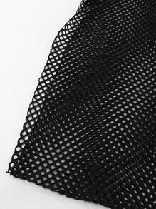 Women Solid Color Hollow Out Textured Fabric Long Casual Beach Cover Up For Summer Beach Vacation - Black - View 5
